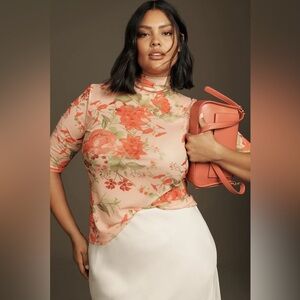 Anthropologie Half-Sleeve Mesh Top